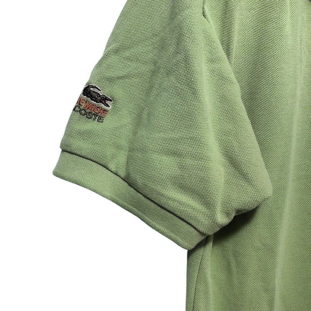 Men's Lacoste Solid Green Collared Button Short S… - image 5